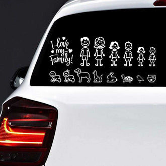 Familie auto raamsticker