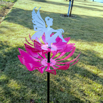 Metal Flower Fairy Wind Spinner