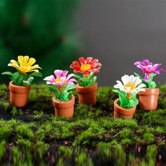 5 Pcs - Miniature Artificial Flower Pot