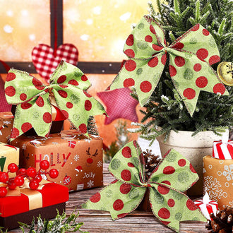 12 Pcs - Festive Holiday Bow Decoration
