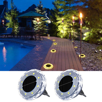 2 Pcs - Dazzling Solar Powered LED Ground Light