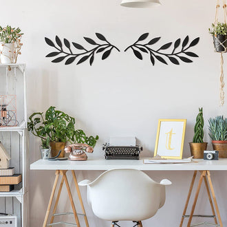 2 Pcs - Olive Leaf Branch Metal Wall Decor