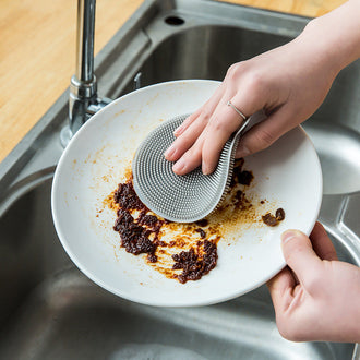 2 pezzi: spazzola per la pulizia dei piatti in silicone