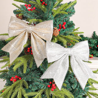 2 Pcs - Sparkling Christmas Bow Ornament