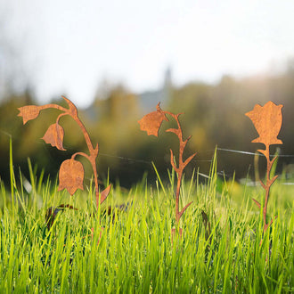 3 stuks - Roestige lelietje-van-dalen tuinpaal