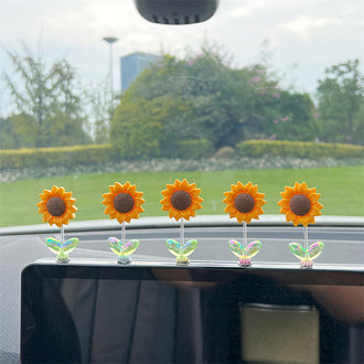 5 Stuks - Zonnebloem Dashboard Decoratie voor Auto