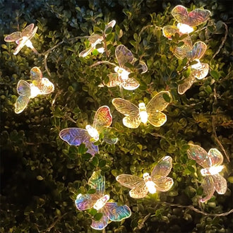 9.84 ft 20 LEDs Iridescent Butterfly String Light