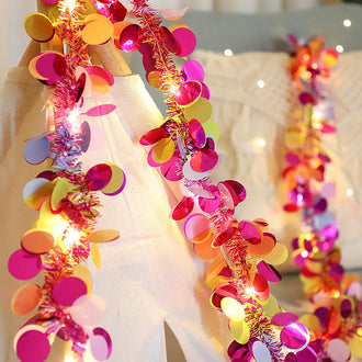 9.84 ft 30 LEDs Festive Tinsel Garland Light