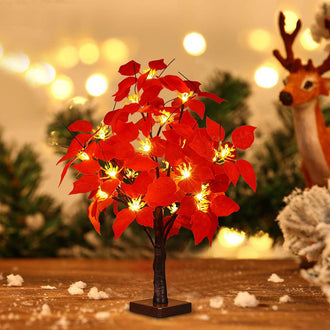 Christmas Poinsettia Flower Tree Light