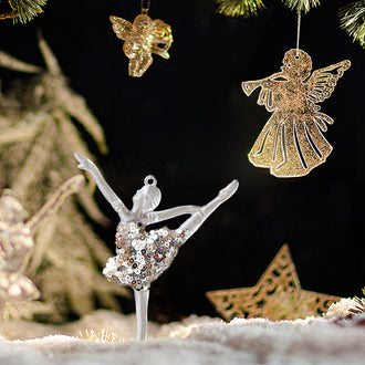 Decoración colgante con purpurina para árbol de Navidad.