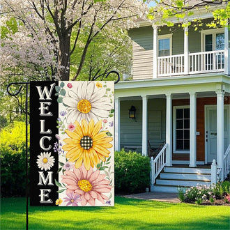 Daisy Flower Welcome Garden Flag