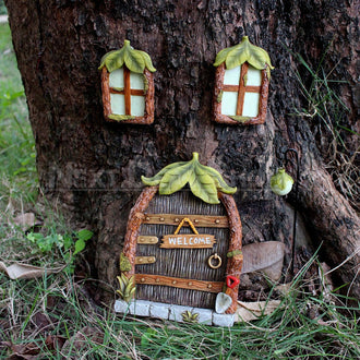 Fairy Door and Glow In The Dark Windows Decor Set