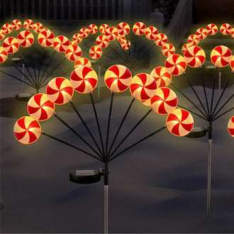 Festive Solar Powered LED Lollipop Stake Light