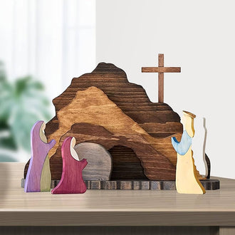 Handmade Wooden Resurrection Scene Set