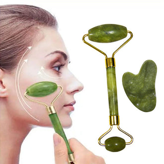 Jade Roller & Gua Sha gezichtshulpmiddelen