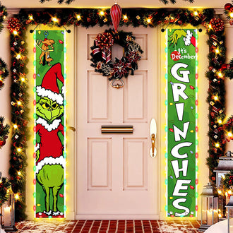 Naughty Christmas LED Door Banner Set