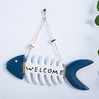 Nautical Wooden Fish Welcome Sign