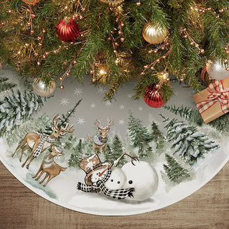 48 Inch Christmas Snowman & Reindeer Tree Skirt