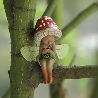Sleeping Mushroom Fairy Figurine