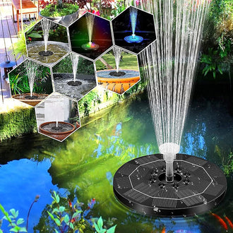 Solar Birdbath Fountain with Colorful Light