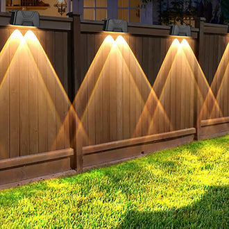 Solar Powered Dual Lens LED Fence Light