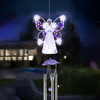 Solar Powered Hanging Angel Wind Chime