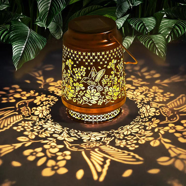 Solar Powered Hummingbird Iron Lantern-Next Deal Shop-Next Deal Shop