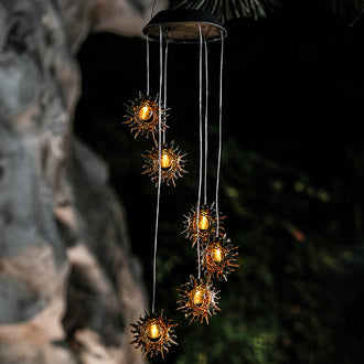 Solar-Powered LED Sun Wind Chime