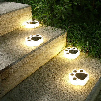 Solar Powered Paw Print Ground Light