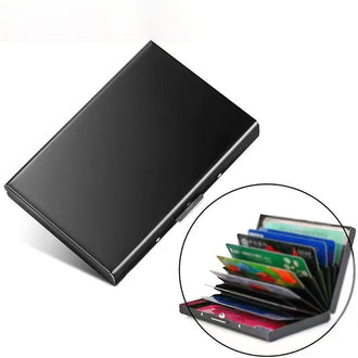 Porta carte di credito in acciaio inossidabile con blocco RFID