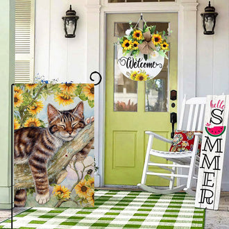 Summer Cat Garden Flag