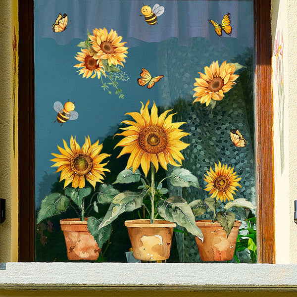 Sunflower & Butterfly Window Clings-Next Deal Shop-Next Deal Shop
