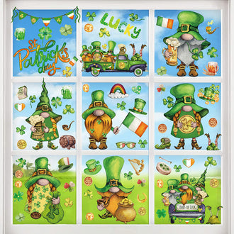 9 Sheets Adorable St. Patrick's Day Window Cling