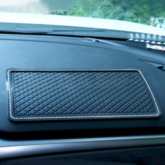 Tapis de tableau de bord de voiture antidérapant en strass