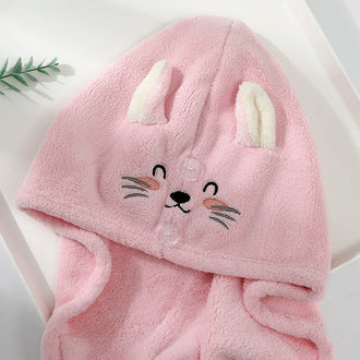 Cat Face Hair Drying Towel