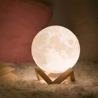 Enchanteur ensemble de lumière de lune 3D (avec support en bois)