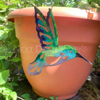 Decorazione artistica da giardino in metallo con colibrì