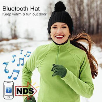 Kabellose Bommelmütze mit integrierten Lautsprechern und Bluetooth