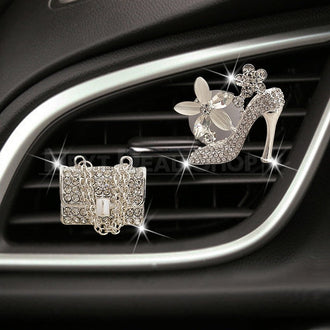 2 pezzi: deodorante per auto con scarpe con tacco alto e borsa magica