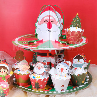 Set pirottini e toppers per cupcake natalizi (16 pezzi)