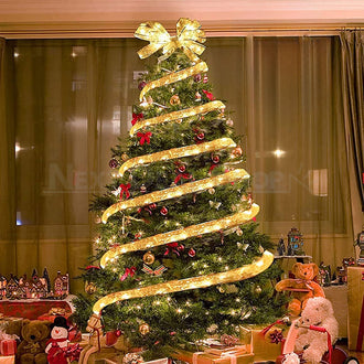 Luce a nastro natalizia in oro bianco caldo da 32 piedi a LED