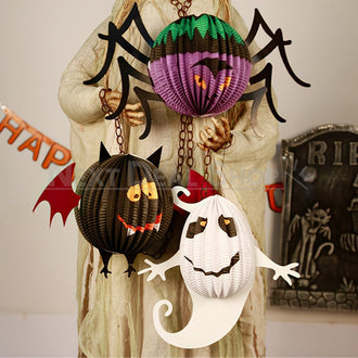 3 pezzi - Lanterna di carta da appendere per Halloween