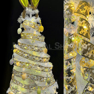 Cinta con luz LED con patrón temático de Pascua de 32 pies