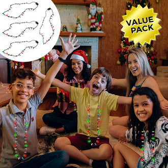 4 pezzi - Collana festosa illuminata a LED