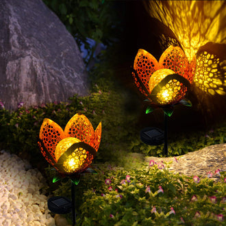 Solar Powered Metal Flower Stake Light
