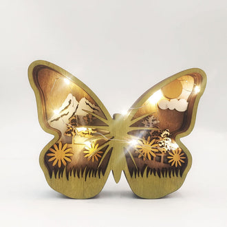 Décoration papillon en bois illuminée