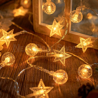 Globo di cristallo e stringa di luci a stella da 20 LED da 9,84 piedi