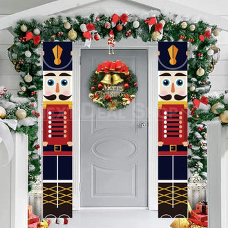 Conjunto de pancartas de puerta navideña