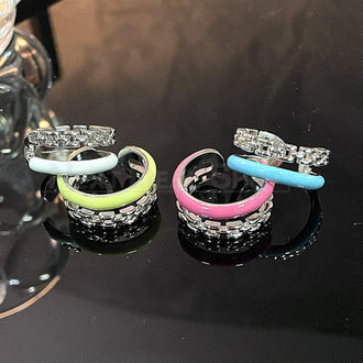 Dubbellaagse emaille open ring