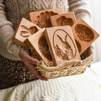 Molde para galletas de madera tallada de Pascua